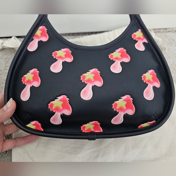 Authentic Coachtopia Ergo Black Bag with Pink Mushroom Design - Picture 6 of 16